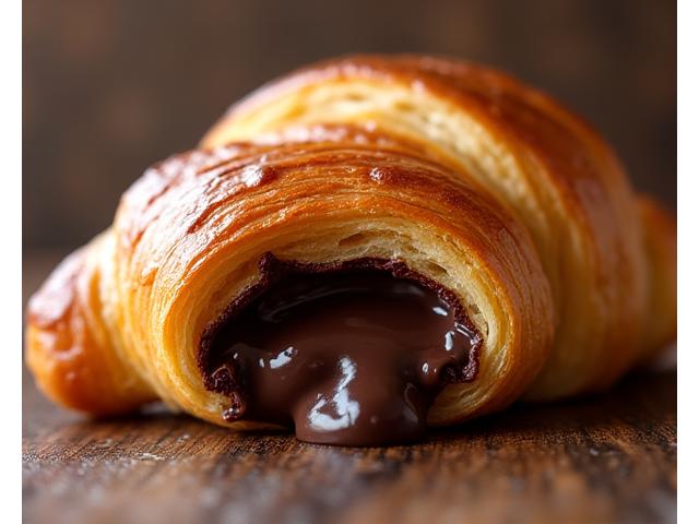 Chocoladebroodje met gesmolten chocolade
